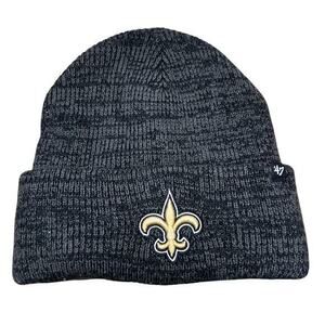 NFL New Orleans Saints gray Heather knit beanie football one size